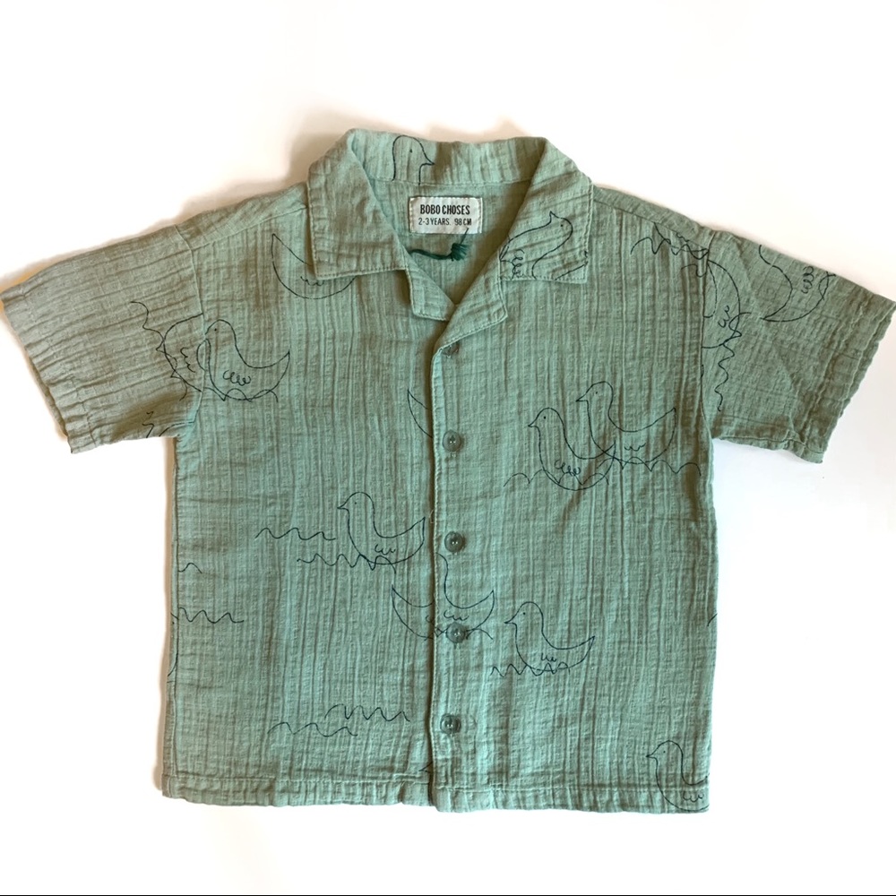 SOLD- Bobo Choses “Geese Hawaiian Shirt”